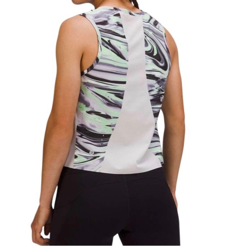 Lululemon Swift Ventilated Running Tank Top Paint Glide Warp Multi Size 4
